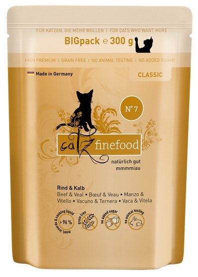 Catz Finefood Classic N.07 Wołowina i cielęcina saszetka 300g Catz Finefood Classic N.07 Wołowina i cielęcina saszetka 300g