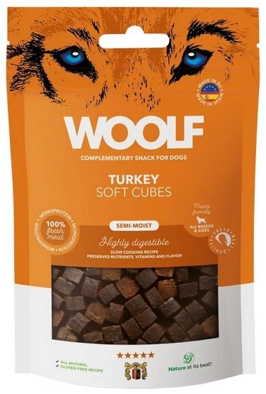 Woolf Soft Cubes Monoprotein Turkey 100g Woolf Soft Cubes Monoprotein Turkey 100g