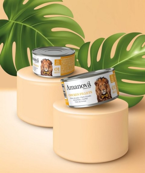 Amanova Cat Chicken Fillets - kurczak w bulionie puszka 70g [01]