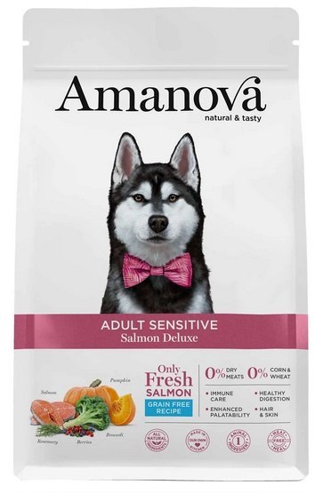Amanova Dog Adult Sensitive Salmon Deluxe - łosoś 10kg