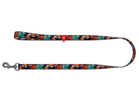 Collar WauDog Nylon Smycz nylonowa S 15mm/200cm, wzór ZĘBATE POTWORY