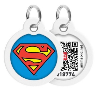 Collar WauDog Smart ID Zawieszka z QR-paszportem okrągła 3cm superman bohater