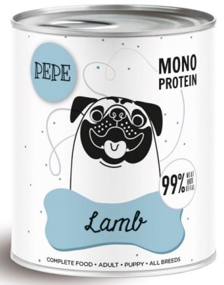 Paka Zwierzaka PEPE Lamb (jagnięcina) puszka 800g