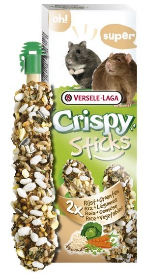 Versele-Laga Crispy Sticks Hamster & Rat Rice & Vegetables - kolby dla chomików i szczurów z ryżem i warzywami 110g