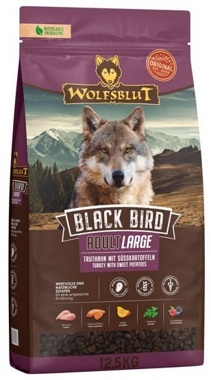 Wolfsblut Dog Black Bird Adult Large - indyk i bataty 12,5kg